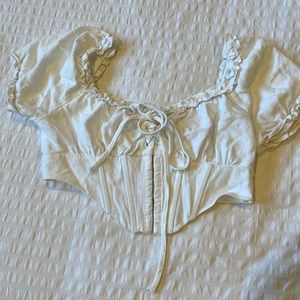 LA hearts white corset top